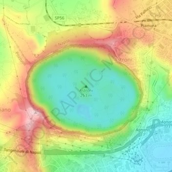 Astroni topographic map, elevation, terrain