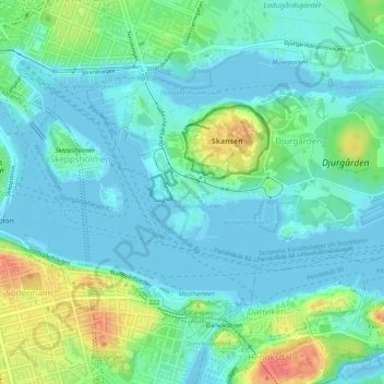 Spetsbergen topographic map, elevation, terrain