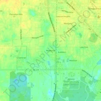 Westwood topographic map, elevation, terrain