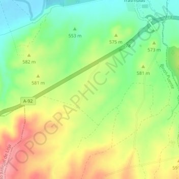 La Molinera topographic map, elevation, terrain