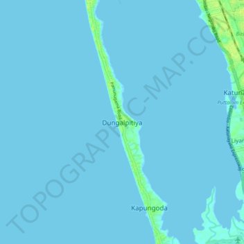 Dungalpitiya topographic map, elevation, terrain