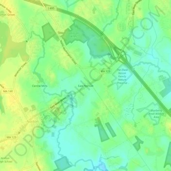East Norton topographic map, elevation, terrain