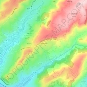 Le Croizet topographic map, elevation, terrain
