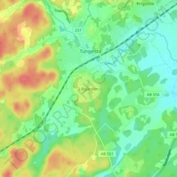 Lillgården topographic map, elevation, terrain