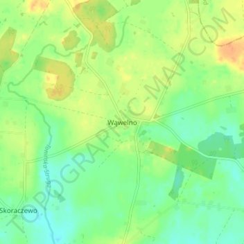 Wąwelno topographic map, elevation, terrain