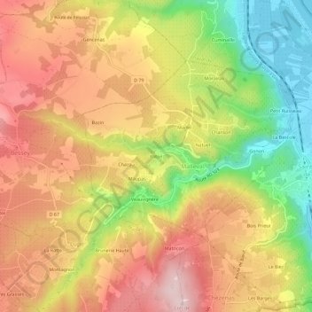 Pâton topographic map, elevation, terrain