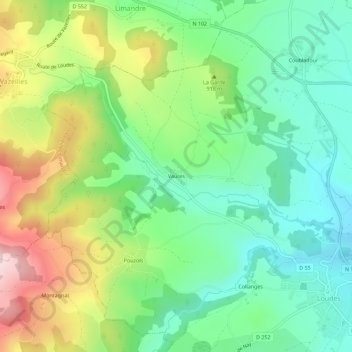 Vaures topographic map, elevation, terrain