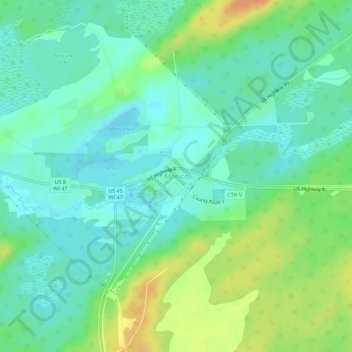 Monico topographic map, elevation, terrain