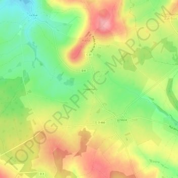 Longeroye topographic map, elevation, terrain