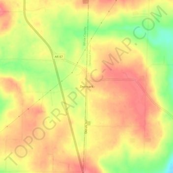 Denmark topographic map, elevation, terrain