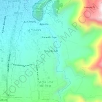 Romerillo Alto topographic map, elevation, terrain