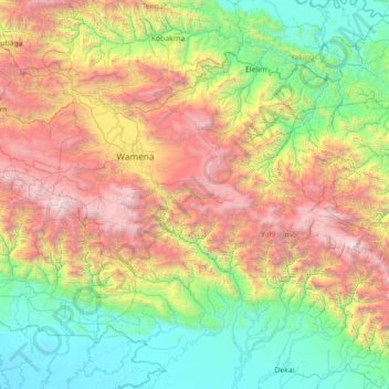 Distrik Yogosem topographic map, elevation, terrain