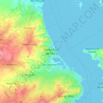 Santa Cruz de Mara topographic map, elevation, terrain