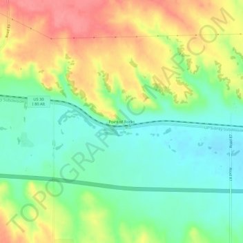 Point of Rocks topographic map, elevation, terrain