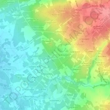 Briacé topographic map, elevation, terrain
