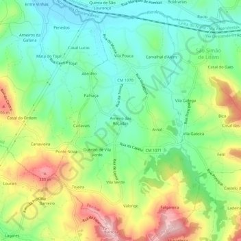 Arneiro das Roçadas topographic map, elevation, terrain