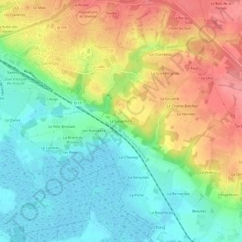 La Goupillière topographic map, elevation, terrain