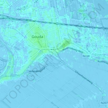 Stolwijkersluis topographic map, elevation, terrain