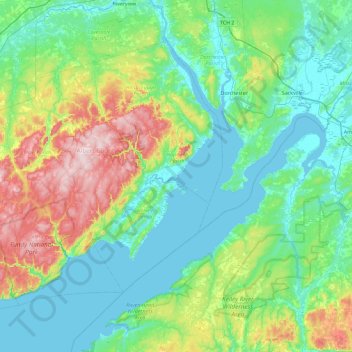 Indian Island topographic map, elevation, terrain