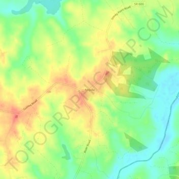 Angola topographic map, elevation, terrain