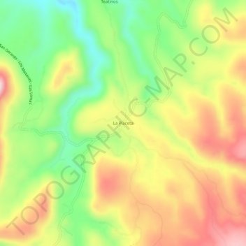 La Placeta topographic map, elevation, terrain
