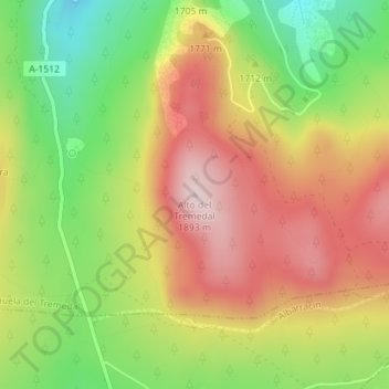 Alto del Tremedal topographic map, elevation, terrain