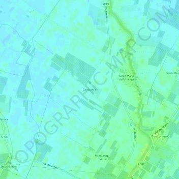 Campanile topographic map, elevation, terrain