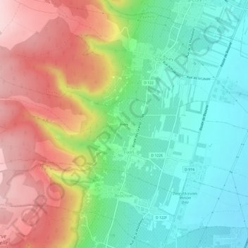 Fixey topographic map, elevation, terrain