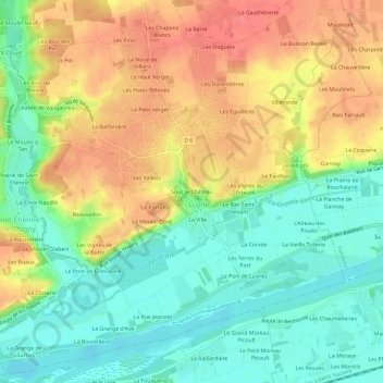 Sous le Château topographic map, elevation, terrain