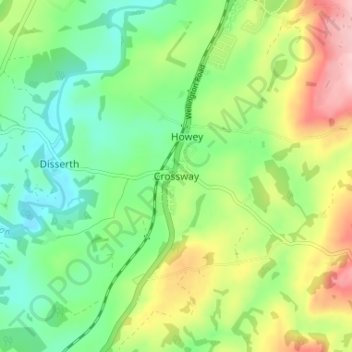 Crossway topographic map, elevation, terrain