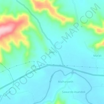 Kale topographic map, elevation, terrain
