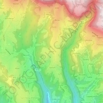 Provalo topographic map, elevation, terrain