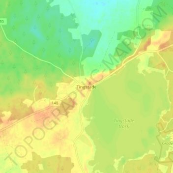 Tingstäde topographic map, elevation, terrain