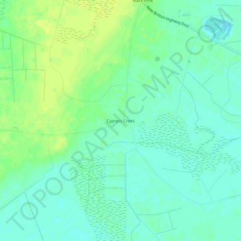 Cypress Creek topographic map, elevation, terrain