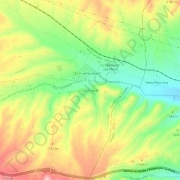 Las Cuevas topographic map, elevation, terrain