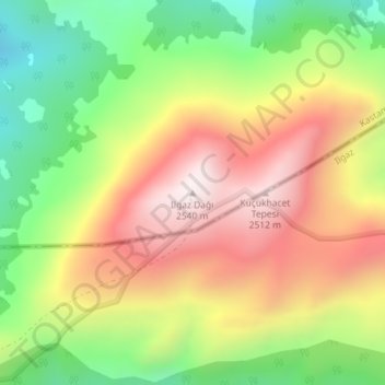Ilgaz Dağı topographic map, elevation, terrain