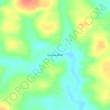 Atlantico Norte topographic map, elevation, terrain