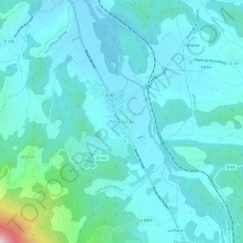 Recoubeau topographic map, elevation, terrain