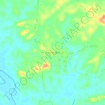 Krayan Makmur topographic map, elevation, terrain