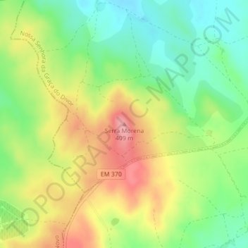 Serra Morena topographic map, elevation, terrain