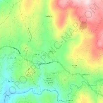 Ferreira topographic map, elevation, terrain