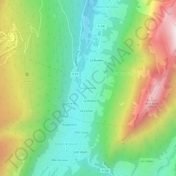 La Crochère topographic map, elevation, terrain