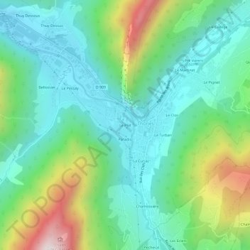 Le Plot topographic map, elevation, terrain