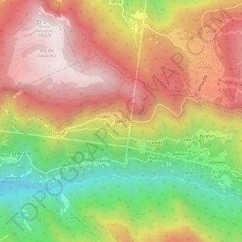 Dieneri topographic map, elevation, terrain