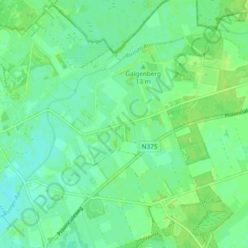 Leeuwte topographic map, elevation, terrain