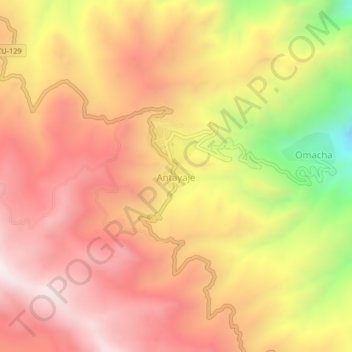 Antayaje topographic map, elevation, terrain