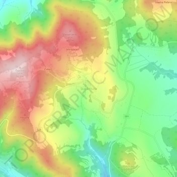Stará Huta topographic map, elevation, terrain