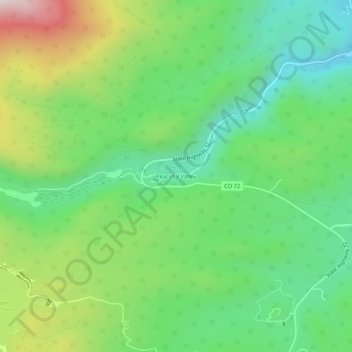 Peaceful Valley topographic map, elevation, terrain