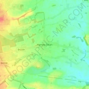 Hanley Swan topographic map, elevation, terrain