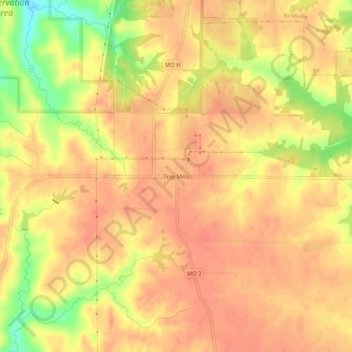 Troy Mills topographic map, elevation, terrain